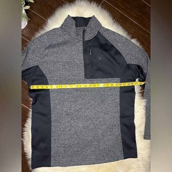 Spyder black/heathered grey Bandit Half-Zip Stryke Fleece Pullover sz XL - Picture 9 of 11
